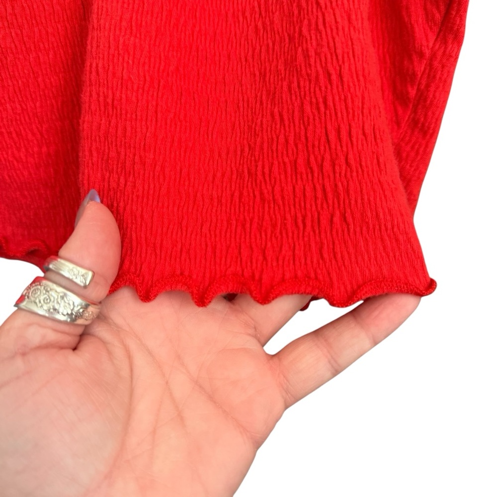 Billabong Red Puff Sleeve Top - Picture 3 of 7
